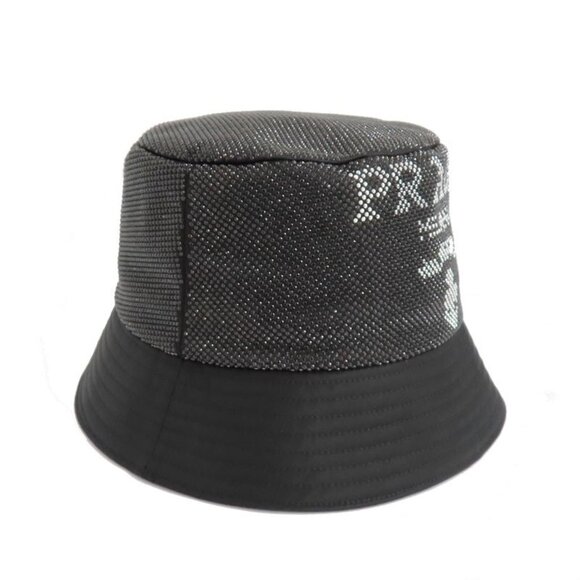 Prada Re-nylon Bucket Hat Black Studded Logo 2 Hc137 2 D0 S M Size main image 6